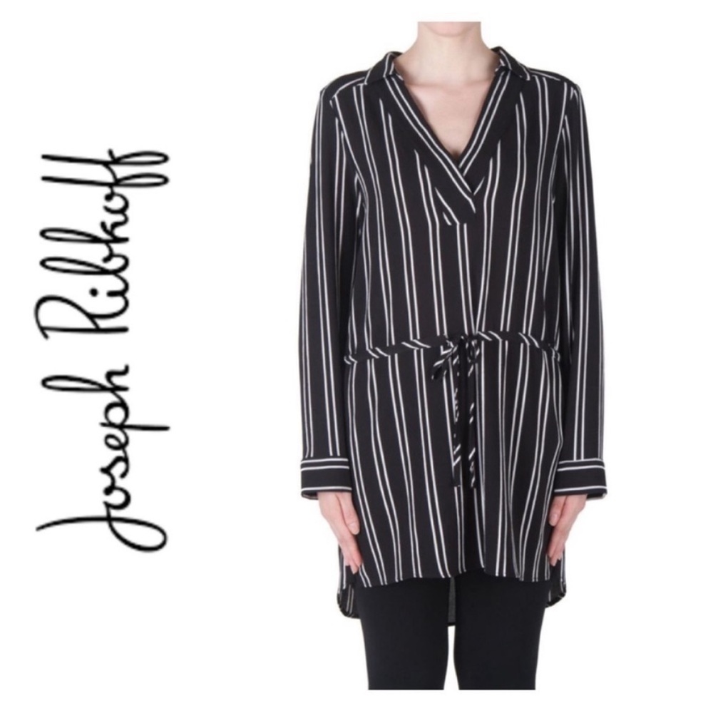 JOSEPH RIBKOFF Striped Tunic Longline Blouse Shirt Size 10 - Picture 1 of 6